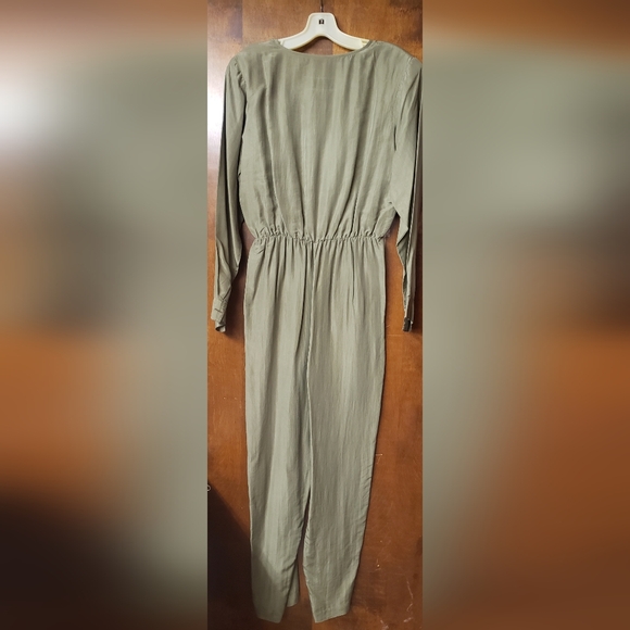 Olive Green 100% silk jumpsuit. Size  7/8 - Picture 4 of 4